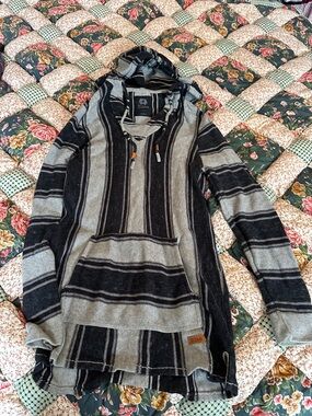 A—UNISEX DJAB Striped Knit Top in Black and Cream
